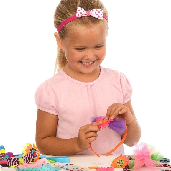 Girls DIY Headband Making Kit - 134-Piece Hair Accessories Set (Ages 3-12) - Picture 5 of 5